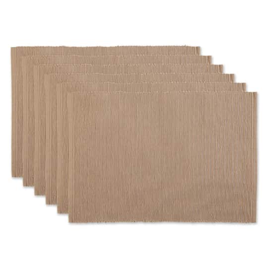 DII® Ribbed Cotton Placemats, 6ct. in Stone | 13" x 19" | Michaels®